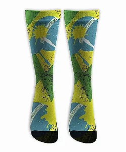 Meia  Cano Alto - Flag Brasil