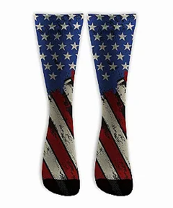 Meia  Cano Alto - Flag USA