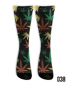 Meia  Cano Alto - Cannabis Color Black