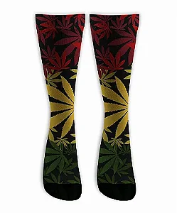 Meia  Cano Alto - Cannabis Degrade