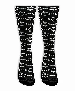 Meia  Cano Alto - Arame Farpado Black