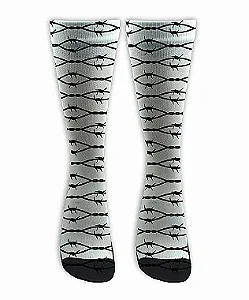 Meia  Cano Alto - Arame Farpado White