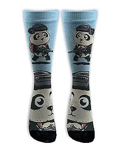 Meia  Cano Alto - Panda Danger