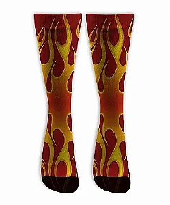 Meia  Cano Alto - Flame Red