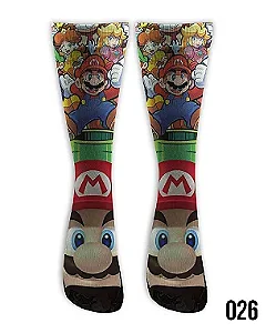 Meia  Cano Alto - Mario Bros Tubo