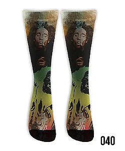 Meia  Cano Alto - Bob Marley Fumo