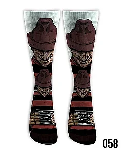 Meia  Cano Alto - Freddy Krueger