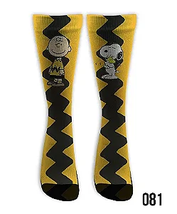 Meia  Cano Alto - Snoopy E Charlie Brown