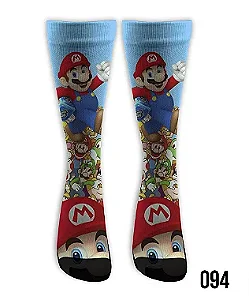 Meia  Cano Alto - Mario Bros Turma