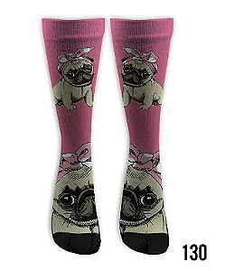 Meia  Cano Alto - Pug Laço