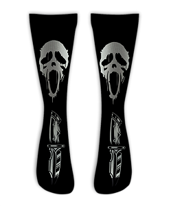 Meia  Cano Alto - Scream Black Nife