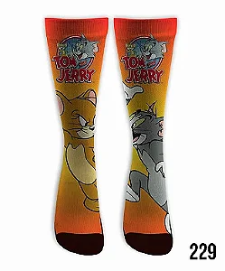 Meia  Cano Alto - Tom e Jerry