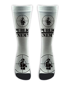 Meia  Cano Alto - Public Enemy White