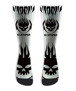 Meia  Cano Alto - The Offspring - Skull White