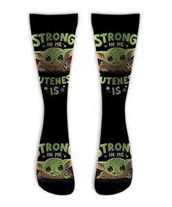 Meia  Cano Alto - Baby Yoda Strong