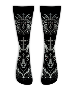 Meia  Cano Alto - Baphomet Black