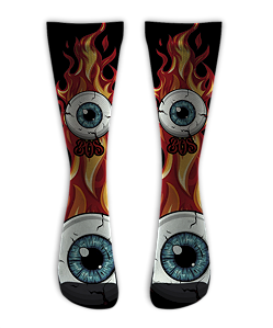 Meia Cano Alto - FLy Eye Flames Black