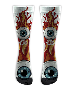 Meia  Cano Alto - FLy Eye Flames White