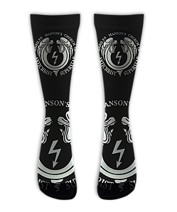 Meia  Cano Alto - Marilyn Manson Church Black
