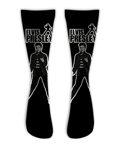 Meia  Cano Alto - Elvis Presley Black