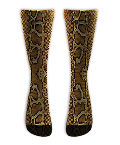 Meia  Cano Alto - Snake Skin Golden