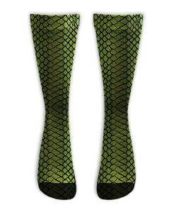 Meia  Cano Alto - Snake Skin Green