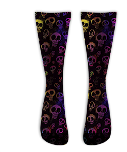 Meia  Cano Alto - Full Skull Draw