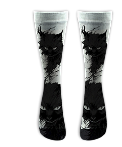 Meia  Cano Alto - Cat Smooth Black