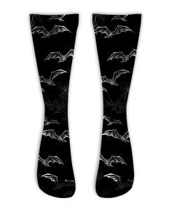 Meia  Cano Alto - Morcegos Black