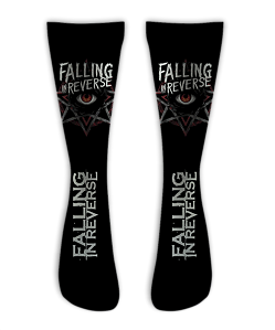 Meia  Cano Alto - Falling In Reverse - Star Black