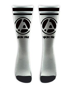 Meia  Cano Alto - Linkin Park New Logo - White