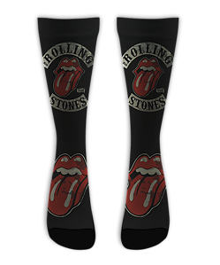 Meia  Cano Alto - Rolling Stones - Shild Black