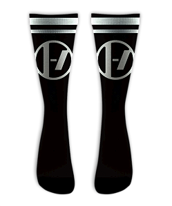 Meia  Cano Alto - Twenty One Pilots - New Logo Black
