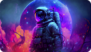 MOUSE PAD GIGANTE C/ NEON - ASTRONAUTA