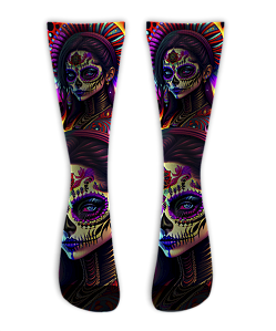 Meia Cano Alto - Catrina 01 NEON