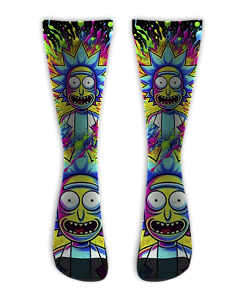 Meia Cano Alto - Morty Black NEON