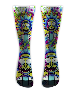 Meia Cano Alto - Morty White NEON
