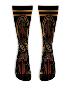 Meia Cano Alto - Santa Muerte Skull Degrade