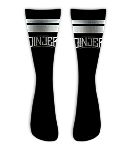 Meia Cano Alto - Jinjer - Black Stripes White
