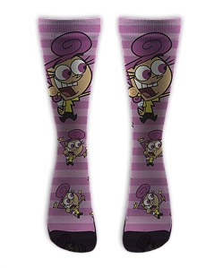 Meia Cano Alto - Padrinhos Magicos Pink