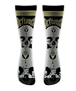 Meia Cano Alto - Deftones Skull Black