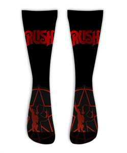 Meia Cano Alto - Rush Black Red