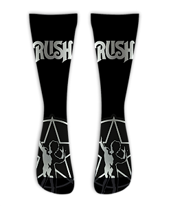 Meia Cano Alto - Rush Black White