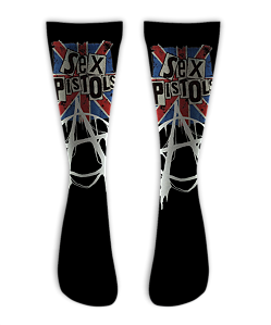 Meia Cano Alto - Sex Pistols Flag