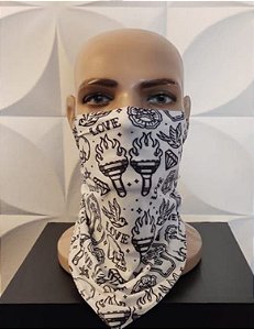 Bandana Tattoo Old School - Branca