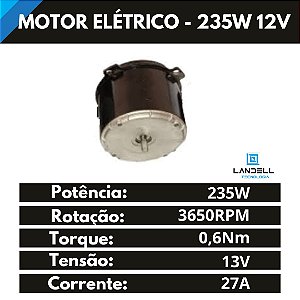 Motor Elétrico DC - 12V 235W