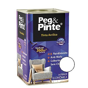 Tinta Acrílica Peg Pinte - Economica- Branco Fosco -18L-  Eucatex