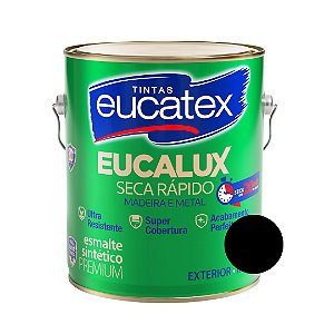 Esmalte Sintético Eucalux Preto Brilhante- 3,60L - Eucatex