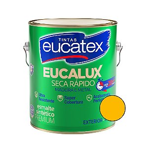 Esmalte Sintético Eucalux Amarelo Puro Brilhante- 3,60L - Eucatex