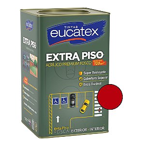 Tinta Acrílica Extra Piso Premium Fosco Vermelho Segurança 18L - Eucatex